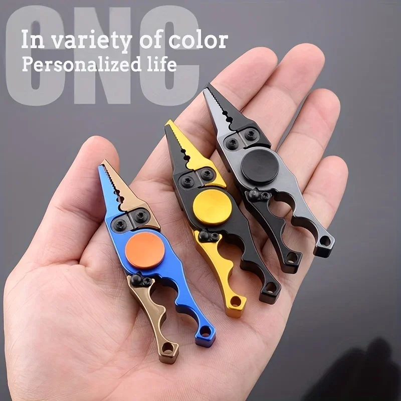 Mini Fingertip Gyro Ebony Wire Cutter Pliers Open Ring Pliers Multifunctional Sports Outdoor Fishing Scissors Fishing Tools