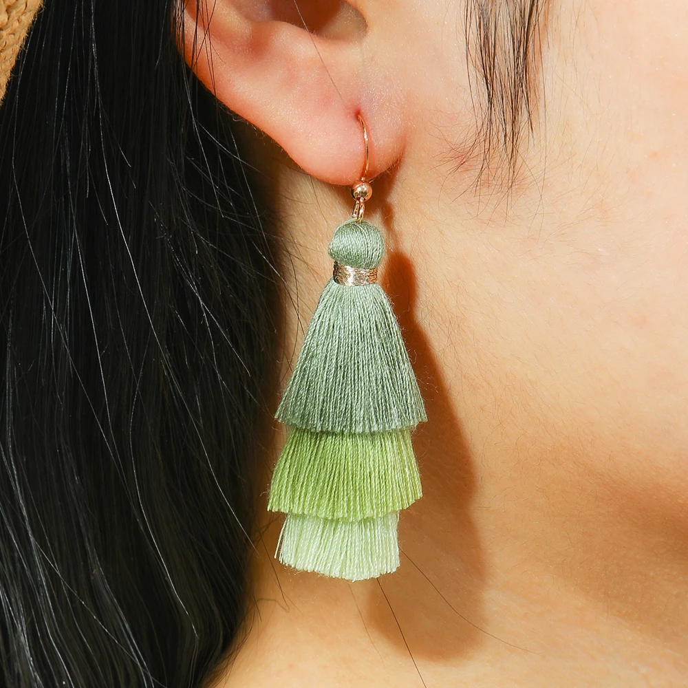 7/11/15/21 Pairs of Randomly Selected Earrings Sets for Women Green-themed Forest Style Tassel Earrings Combo Set Daily Wear