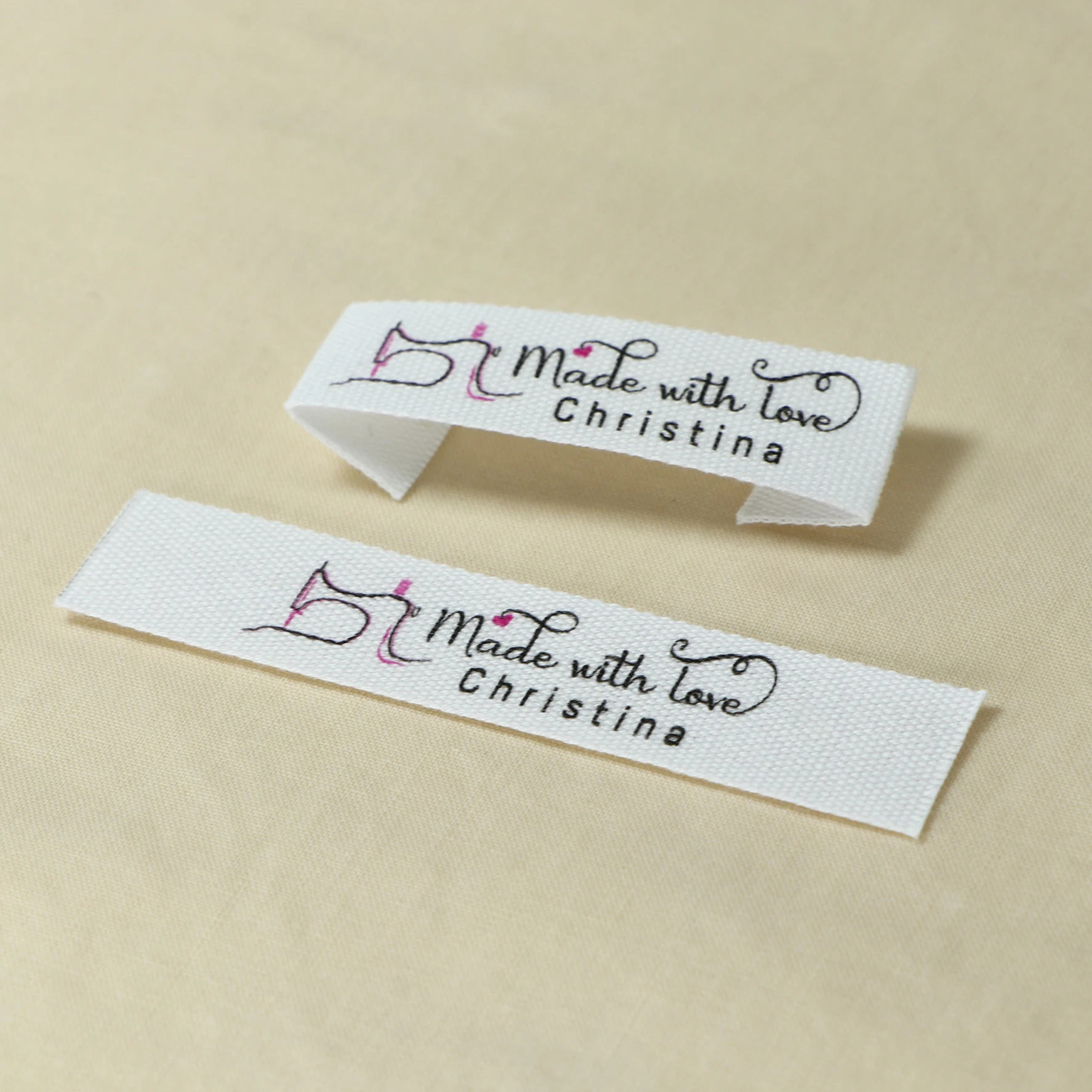 Sewing labels / Custom brand labels, Clothing labels, Sewing, Fabric 100% cotton,  custom text (FR278)