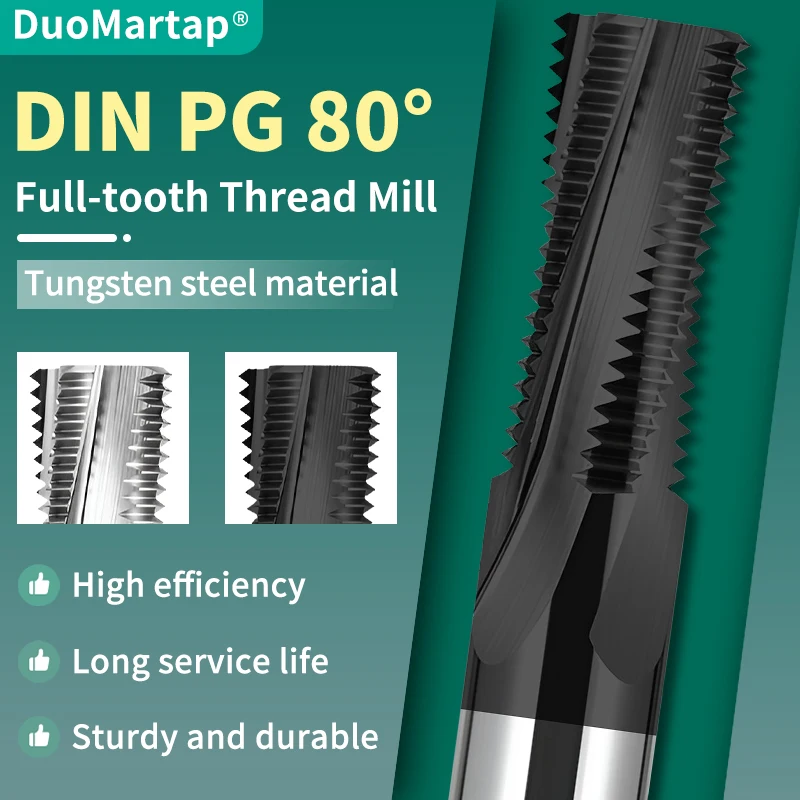 

Duo Martap 1 Tooth Carbide Thread Milling Cutter PG 7 9 11 13.5 16 21CNC Machining Aluminum Steel Threading
