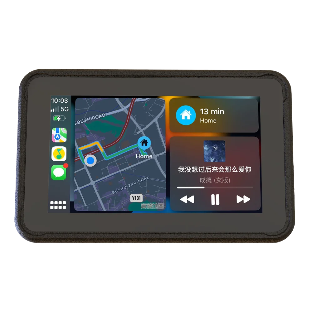 MT5004 Motorcycle  Carplay 5inch Android Auto Waterproof GPS Navigation Free map for Motorcycle And Bikes GPS