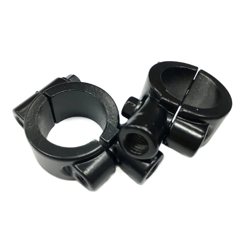 2Pcs Motorcycle Rearview Mirror Mount Clamp Adapter, for 22mm 25mm Handlebar, 8mm 10mm Thread, Black Silver Optional