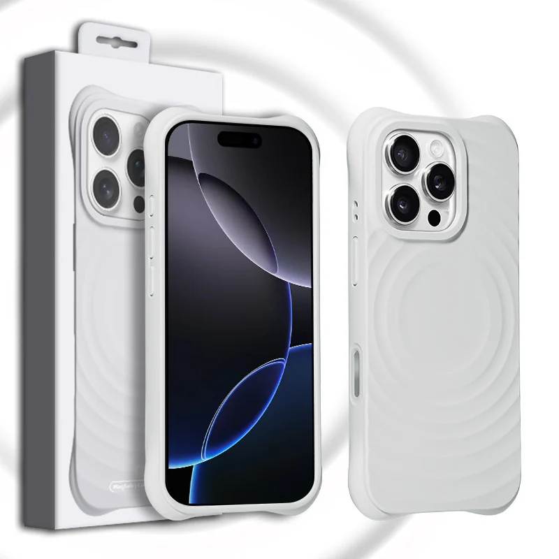 

Touch Control Camera Button Liquid Silicone Magsafe case For iPhone 16 Pro Max 16Pro 16 Wave Ribbon Cover For Wireless Charge