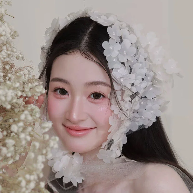 Fresh and Sweet Floral Headdress, niche and High-End, Bridal Headwear