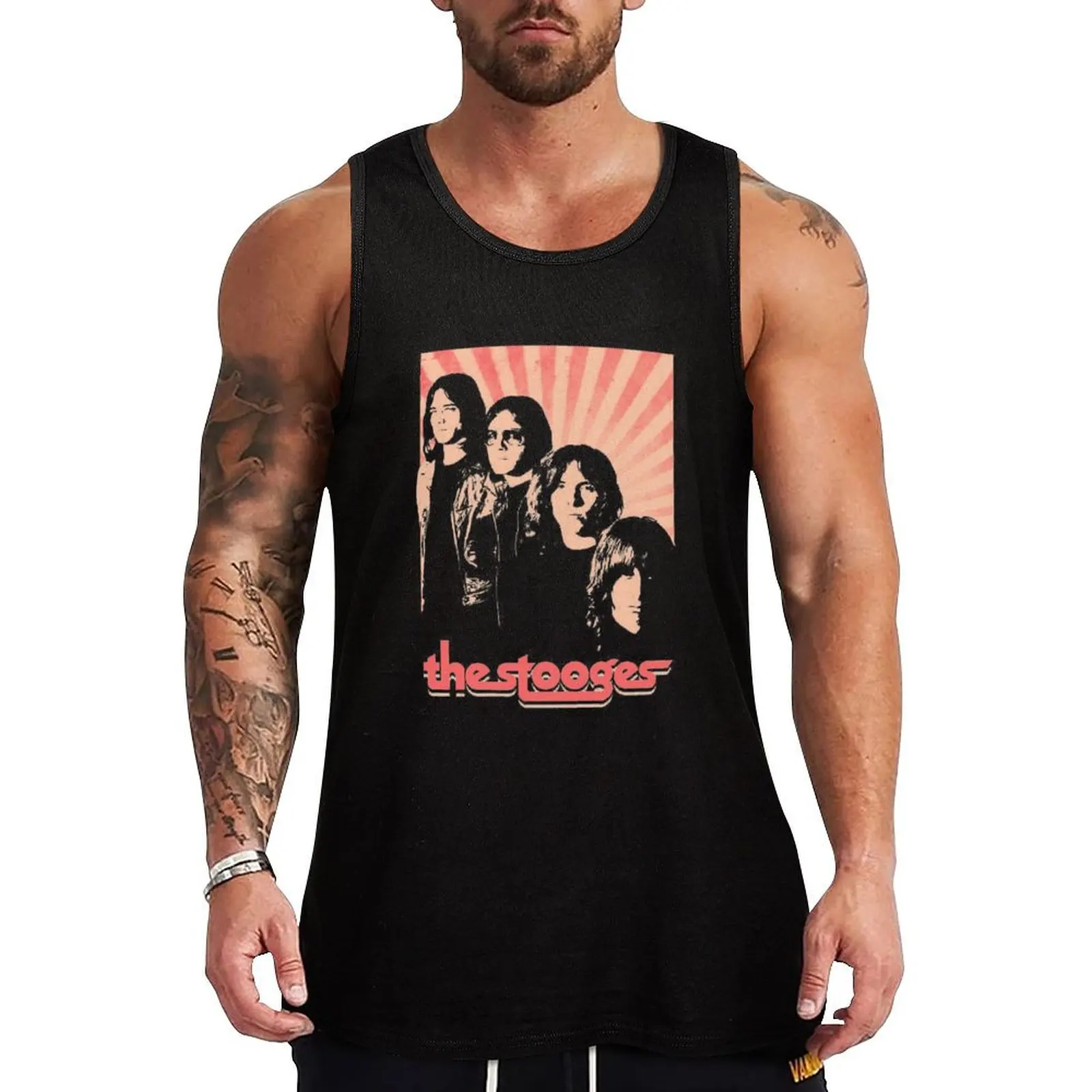 

 the stooges 1970s  Tank Top sleeveless Sports shirt man Men's gym Men's tops