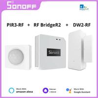 SONOFF RF Bridge R2 433MHz DW2 Door Window PIR3 Motion Sensor Smart Scene Home Security Control Via eWeLink Google Home Alexa