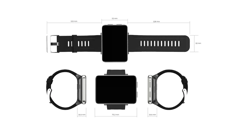 TJXL-IP67 DM100 4G 2880 MAh 2.86 بوصة 4G SIM/LTE/WiFi، Android OS، Play Store تطبيقات غير محدودة 4g ساعة ذكية #6