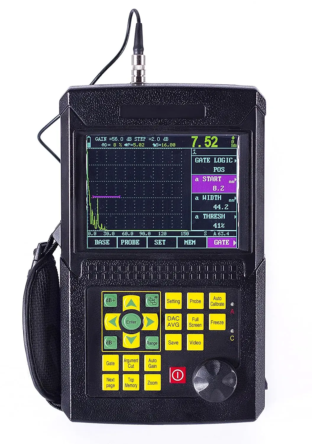 Digital Ultrasonic Flaw Detector Defectoscope Scanning Range 2.5 to 10000mm with B scan Automatic Calibration Probe