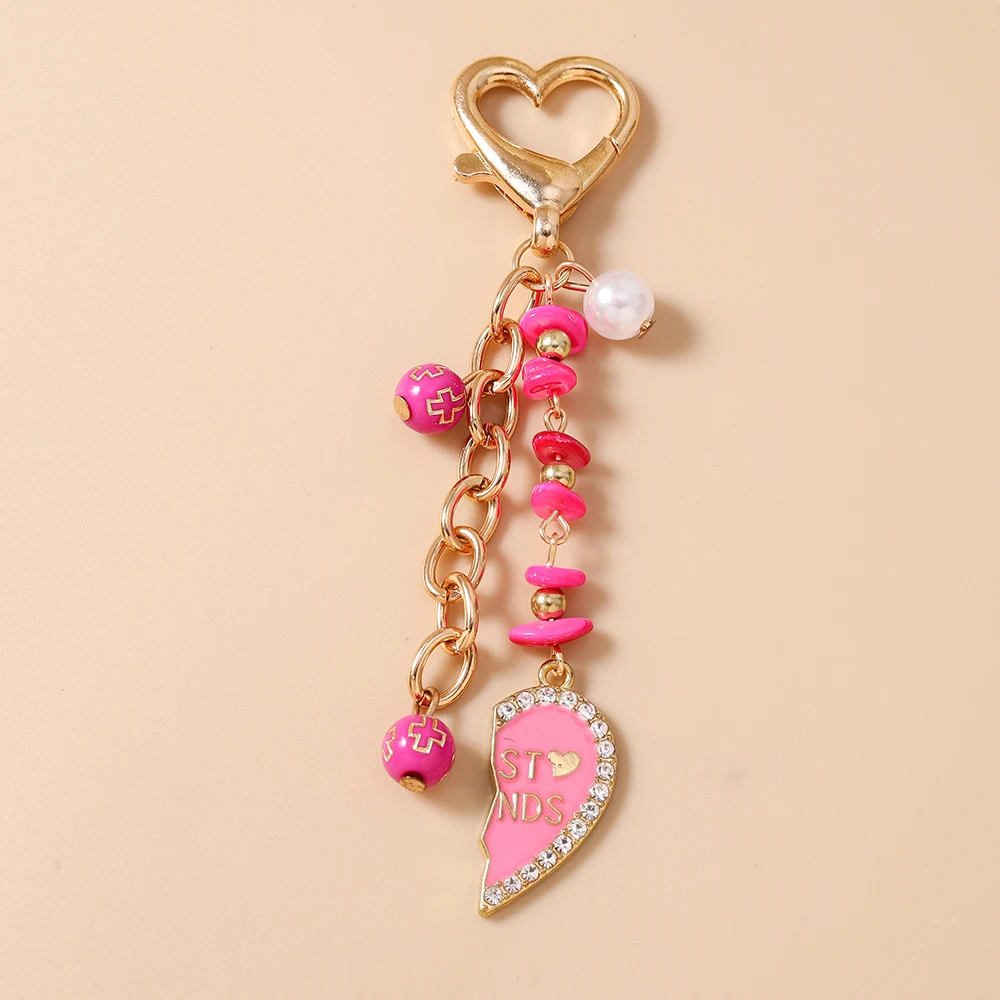 Aihua Niedlicher Kristallherz-Schlüsselanhänger für Beste Freundinnen, Frauen und Mädchen, BFF-Schlüsselring-Anhänger zur Handtaschendekoration, DIY Handgemachter Schmuck Geschenk – Detail 9