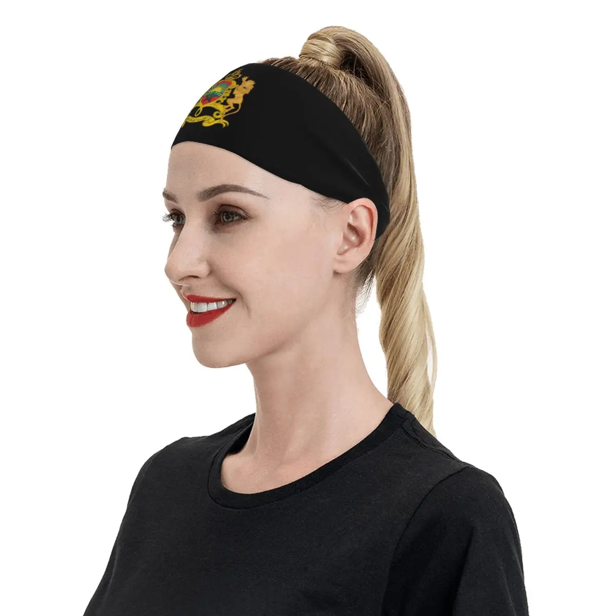 Kingdom Of Morocco Men Sweatband Sports Headband Stretch Elastic Jog Basketball Running Hair Band Morocco Of Arms Headwrap Sport