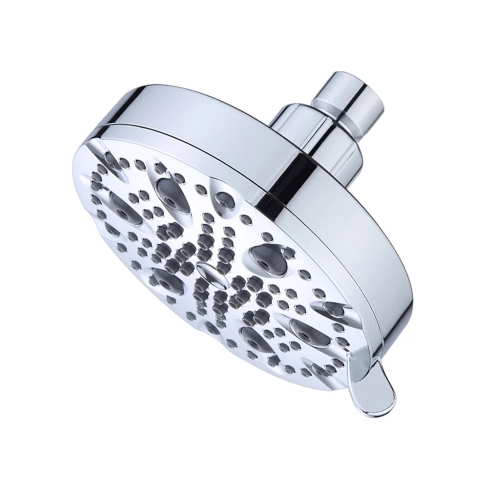 Adjustable 9 Setting Overhead Shower Head Chrome Finish Water Saving 1.75 GPM Flow Restrictor For Standard G1/2 Pipes