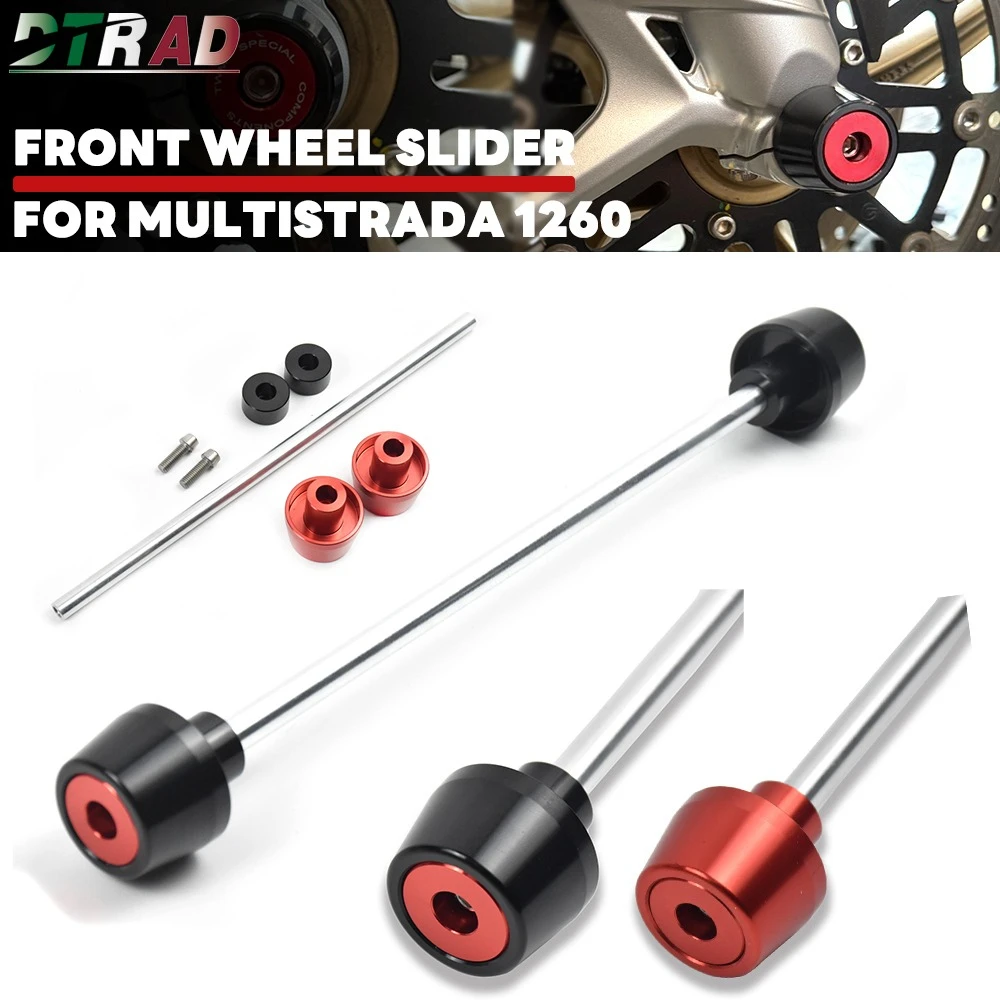 For DUCATI Multistrada 1200 1260 950 V2 S Enduro Pikes Peak CNC Aluminum Front Wheel Axles Crash Sliders Guards Fork Protectors