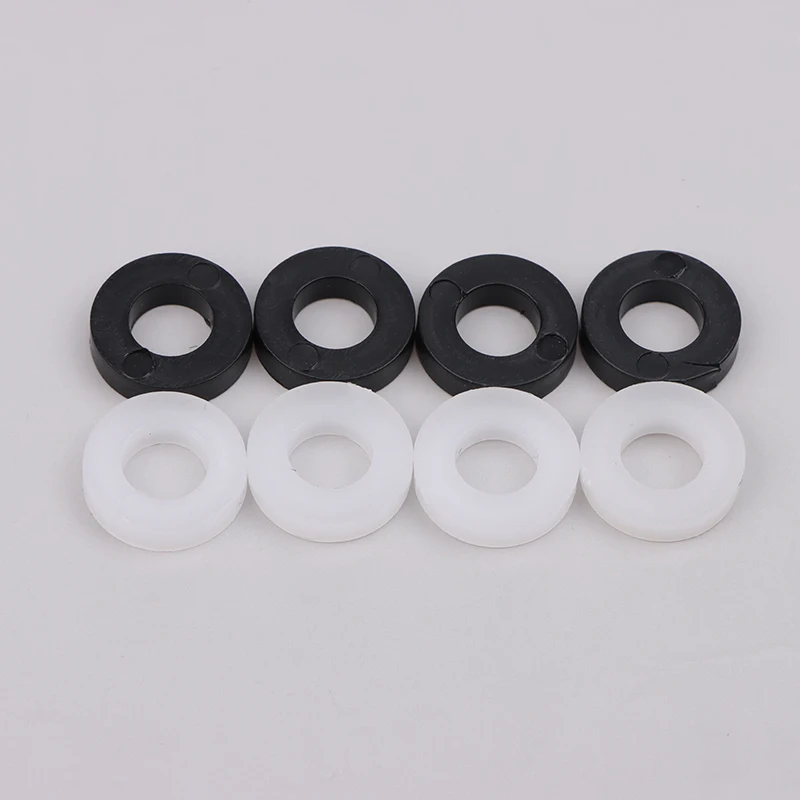 Arruela de nylon para Drum Screw Drum Lug, branco e preto, Flat Wahser, espessura, produto pesado, música acessórios para instrumentos, 100 PCs