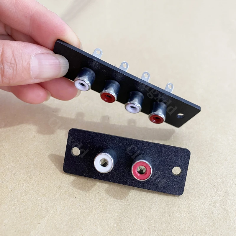 1 Stück 2/4-Port RCA-Buchse, Panelmontage, Audio-Anschlussplatine, AV-Lotus-Stecker, Chassis-Eingangsanschluss für Verstärker, Lautsprecher, DIY – Detail 3
