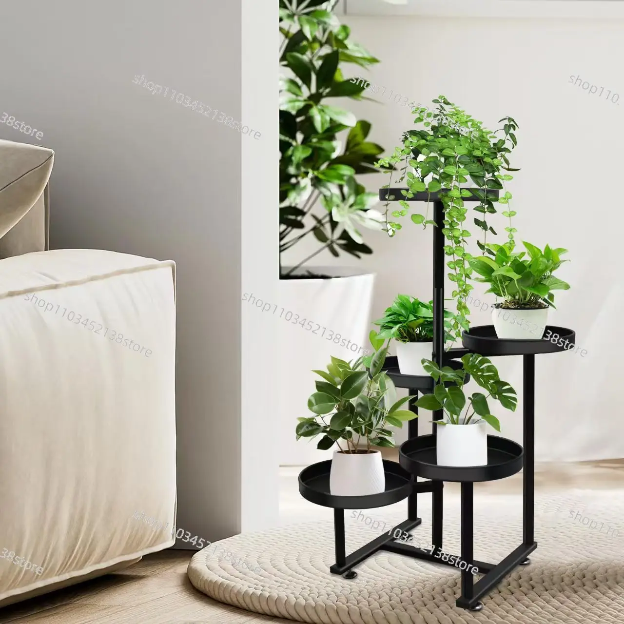 5-Layer Metal Plant Stand Heavy-duty Corner Plant Stand Suitable for Living Room Balcony Bedroom