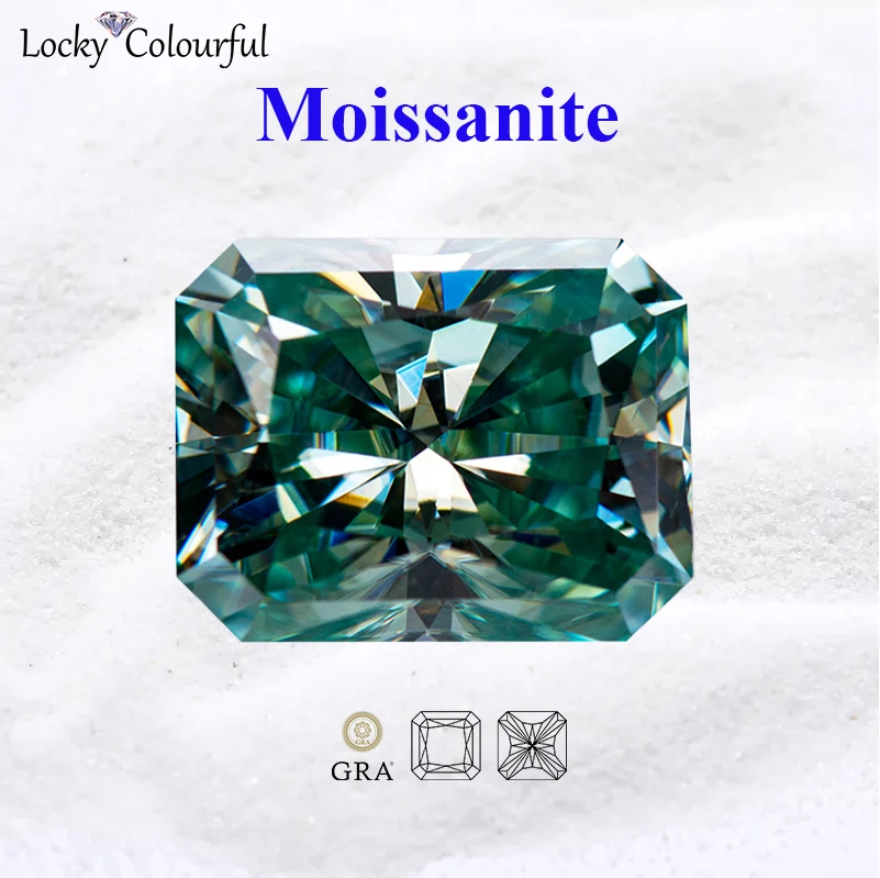 

Moissanite Radiant Cut Natural Yellow Green Color VVS1 with GRA Certificate for Beads Charms Jewelry Making Pendant Materials