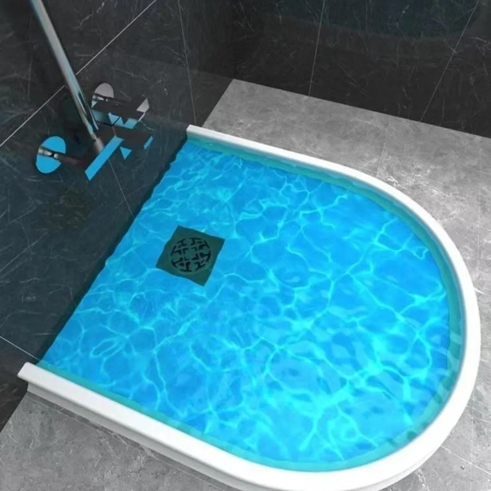 100cm Shower Water Dam Collapsible Design Walk in Curbless Shower Stopper Barrier Wet Dry Separation Water Retention System