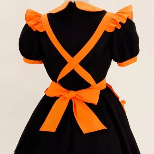 COSPLAY Halloween Embroidery Maid Dress Pumpkin Maid Dress Bat Vampire Maid Magic Witch - view 3