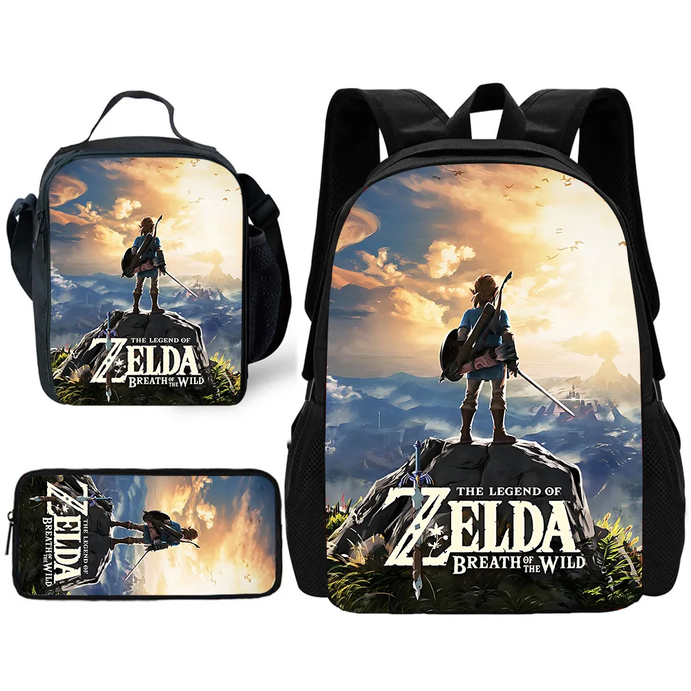 

Game The L-legends of Child School Backpack with Lunch Bags ,Pencil Bags ,School Bags for Z-zeldas Boys Girls Best Gift