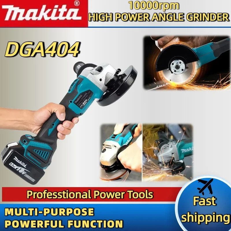 Makita dga404 moedor de ângulo elétrico de lítio sem escova 18v recarregável máquina de corte de alta potência ferramenta elétrica