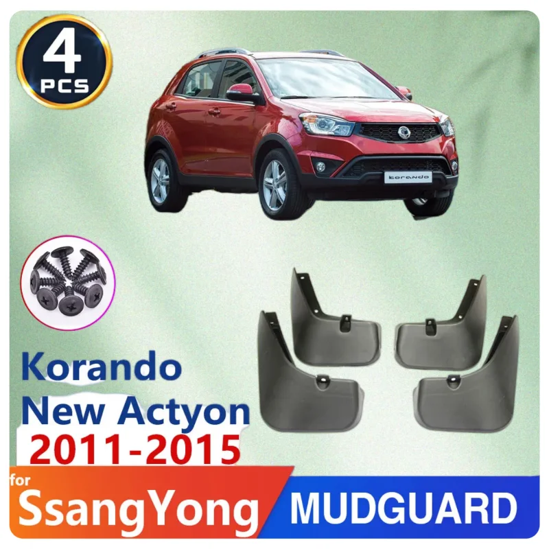 Car-Tire-Fender Mud Flap for SsangYong Korando New Actyon C200 2011~2015 2012 Mudflap Splash Guard Mudguard Auto-Goods 2013 2014