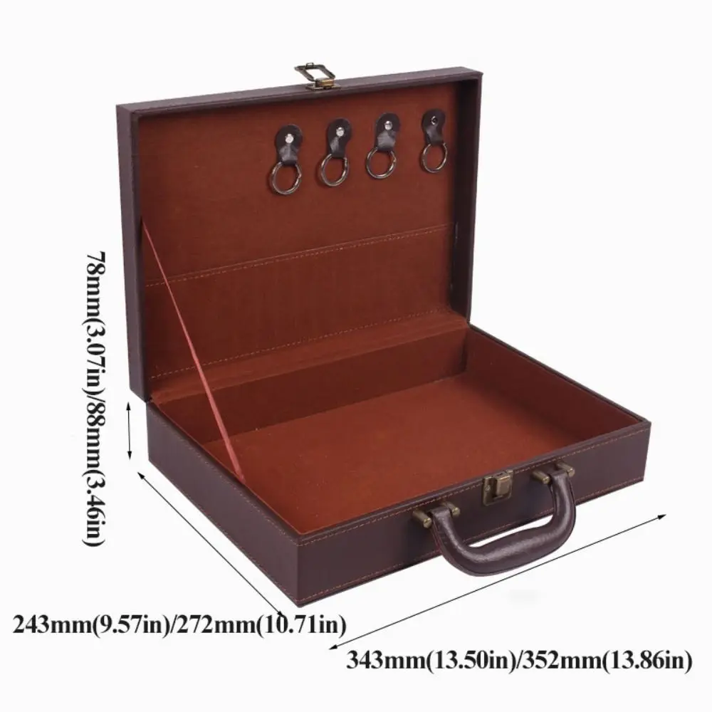 

PU Leather Room Delivery Box Large Capacity Card Slot Handheld Document Storage Box Lightweight Multifunctional