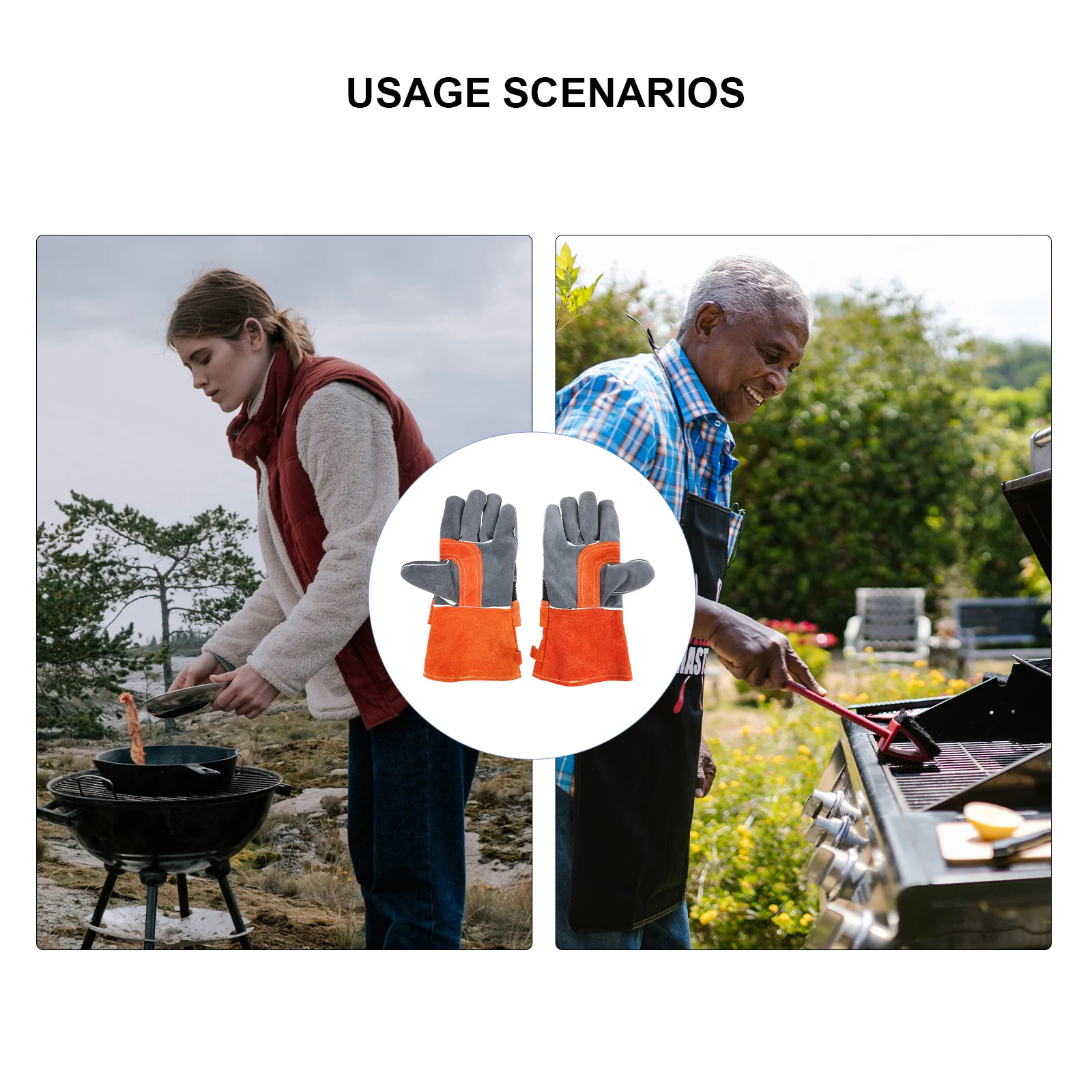 

1Pair Oven Mitts Heat Resistant Gloves Premium Material Thickened Anti-Scald Baking Mitts for Home Restaurant Use