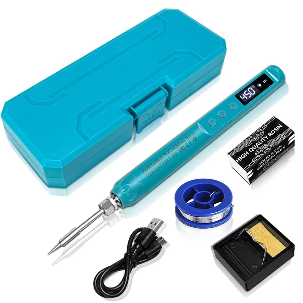 USB C Rechargeable Soldering Iron Set Digital Temperature Control 3 Tips For Circuit Board Fix Phone Component DIY Craft Tool
