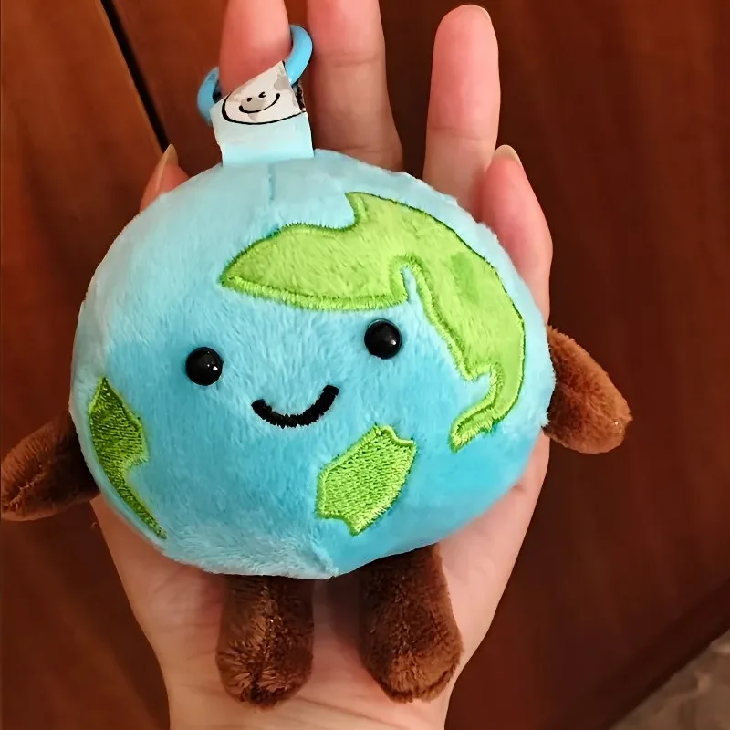 Decorazione pendente per borsa per bambola di peluche piccola terra 10 cm Portachiavi giocattolo di peluche carino Ciondolo per auto Regalo a sorpresa per le vacanze Raccogliere ornamento