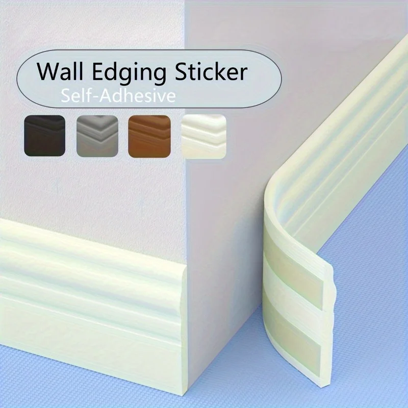 YITAPE 10CM*2M Self Adhesive Skirting Board Matte Flexible Baseboard Trim Waterproof Wall Sticker for Home Decor Living Room