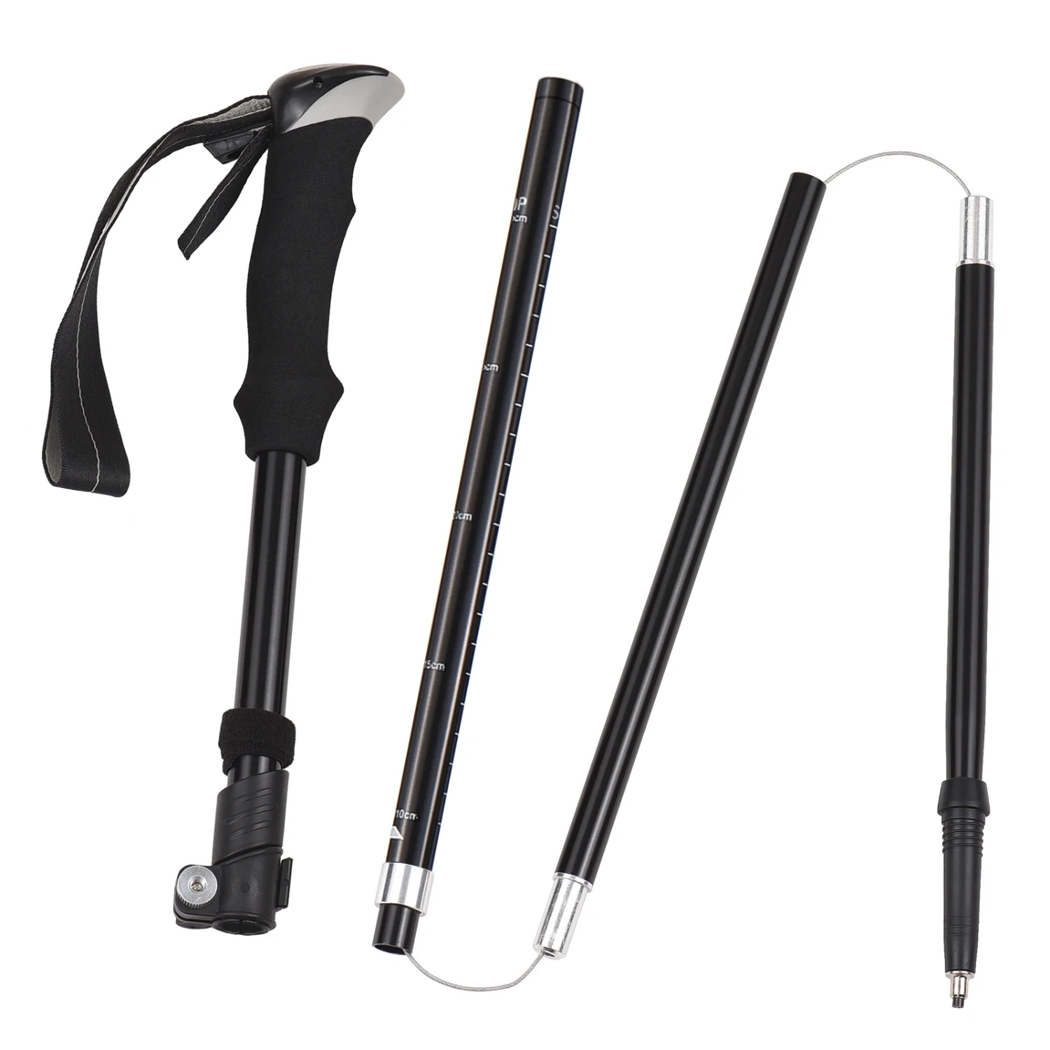 Versatile, Essential, Durable, Lightweight Five-fold Collapsible Climbing Sticks Set - Portable Trekking Poles Kit for Backpacki