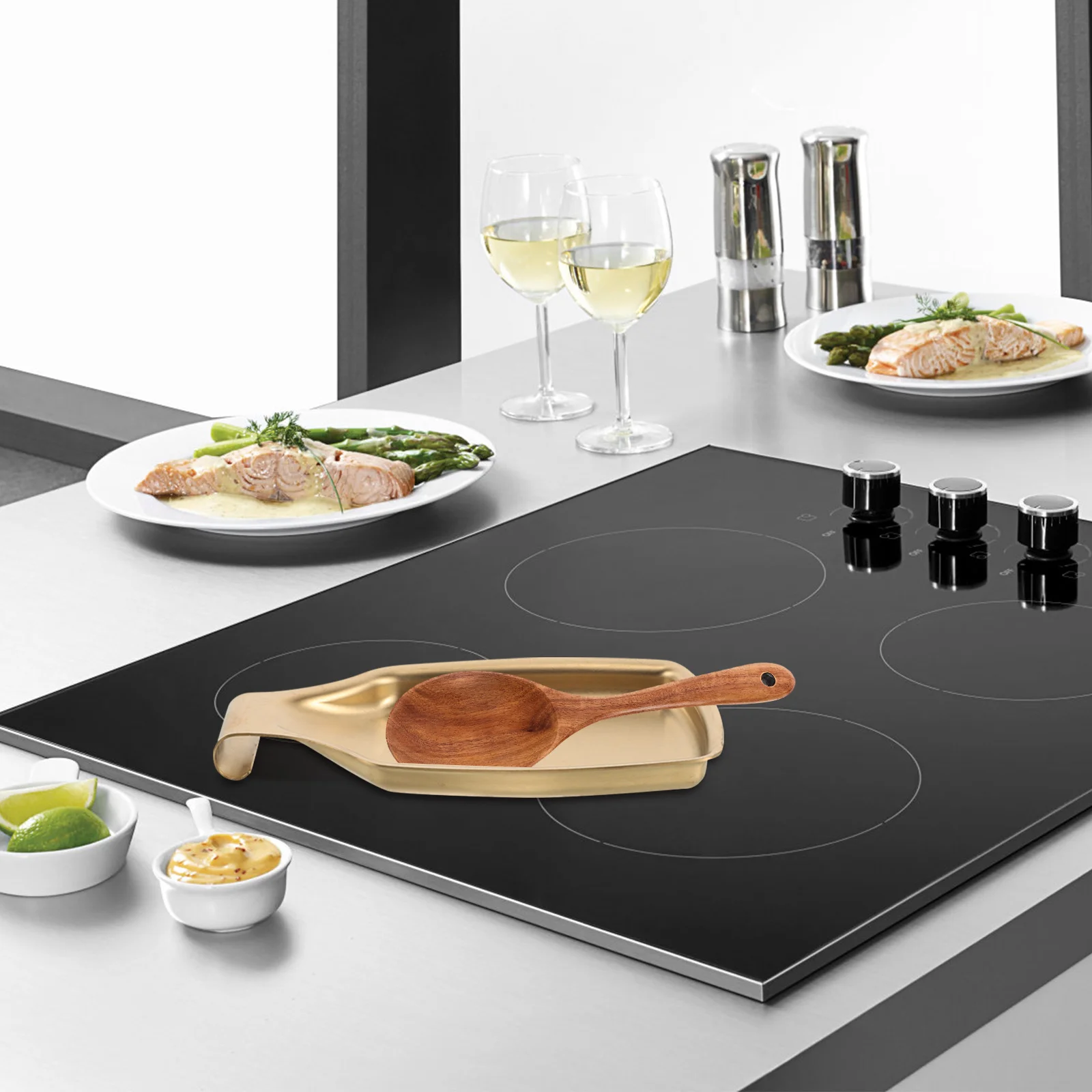 

Cooking Kitchen Utensil Holder for Countertop Ladle Cutlery Spoons Rest Spatula Stove