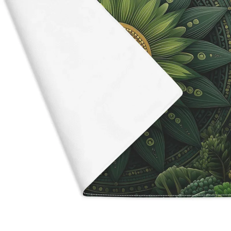 

VIKAMA 4pcs Green Plants Placemats Washable Heat Resistant Table Mats Kitchen Dining Decor Home Accessories