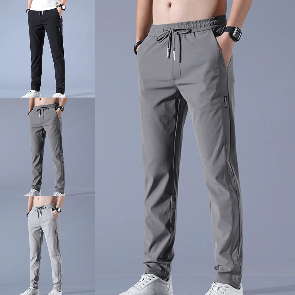 

Men's Trousers Loose Straight-Leg Casual Pants Thin Quick-Drying Sports Pants Solid Color Breathable Straight-Leg Casual Pants