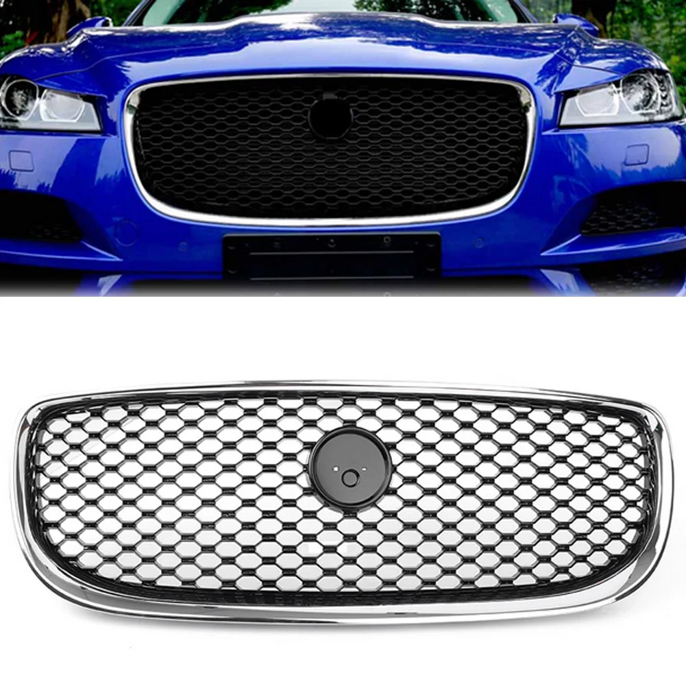 

Car Front Grille Upper Radiator Grill Exterior Racing Grills Mesh Grid Front Bumper For Jaguar XE XEL 2015 2016 2017 2018 2019