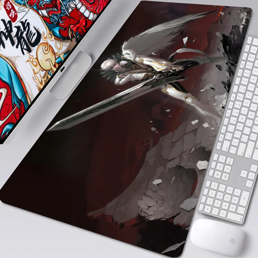 حصيرة مكتبية مع وسادة للألعاب ، 1 ، كتان ، 2 لوحة ماوس ، لوحة مفاتيح ، ملحقات ألعاب رئيسية ، XXL #2