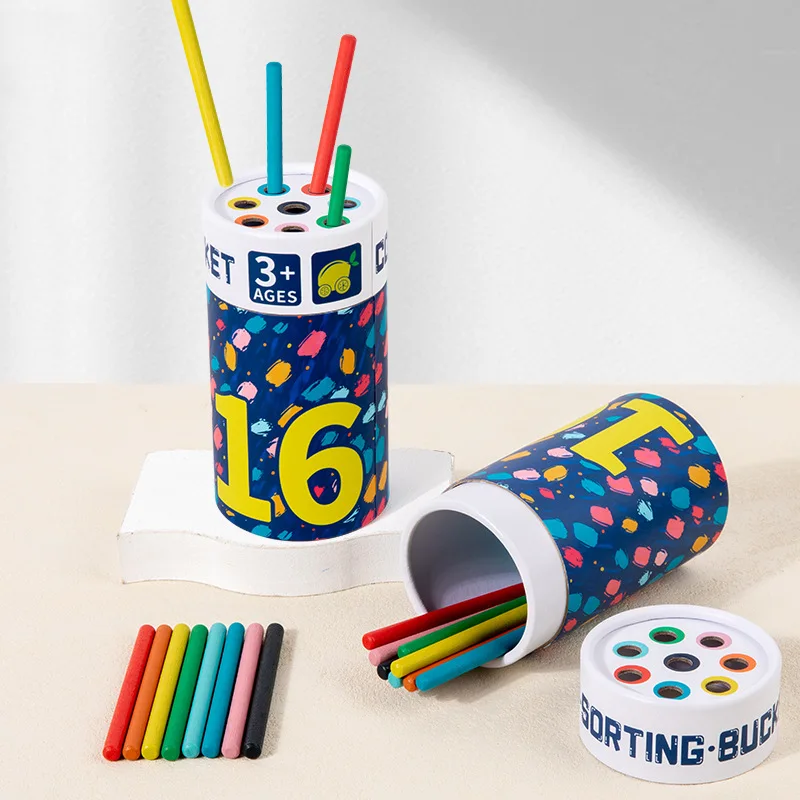 Kinder Holz Bunte Stick Farbe Klassifizierung Box Lehrmittel Farbe Erkenntnis Passenden Spiel Pädagogisches Spielzeug Für Kinder