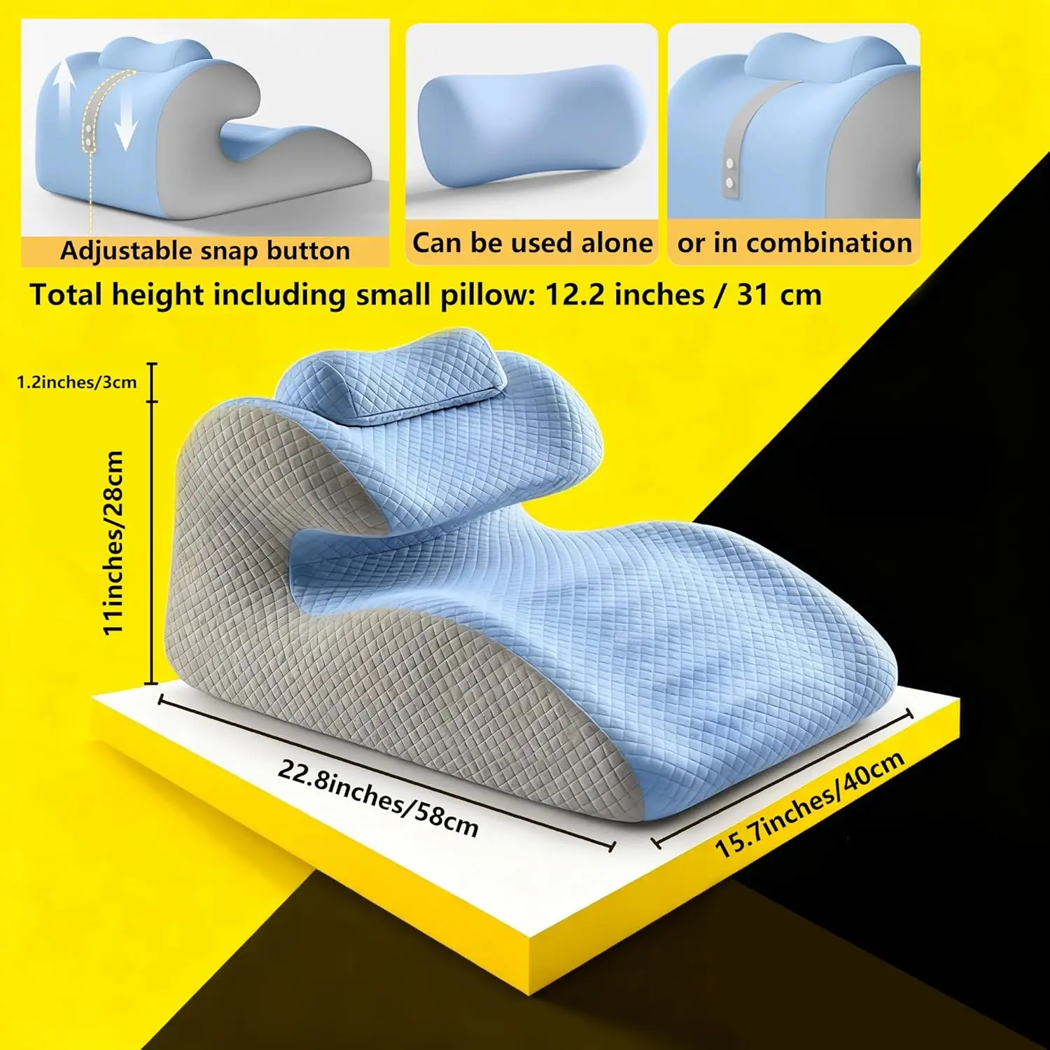 Ergonomic Pillow,  Supports Posture in Any Position Cervical Traction Pillows Body Relaxation Anti Snoring, Ideal for Massage