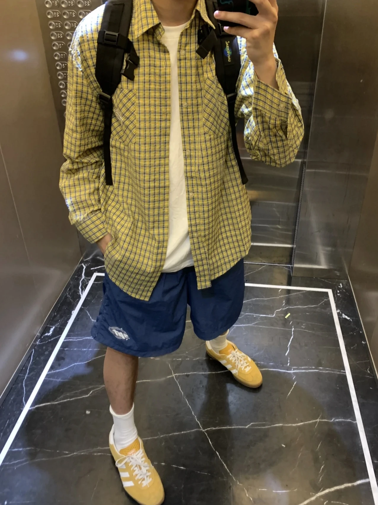 Retro American Yellow Plaid irt Casual Thin Sle per uomo e donna Primavera Autunno Coreano Sle Allentato Protezione solare Marca S...