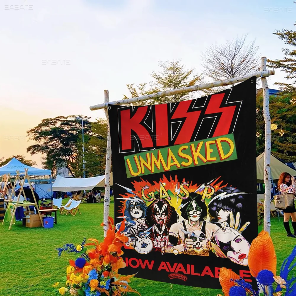 Vintage Heavy Metal Kiss Band Large Size Shop Art Promotion Advertising Booth Flag Hanging Banners