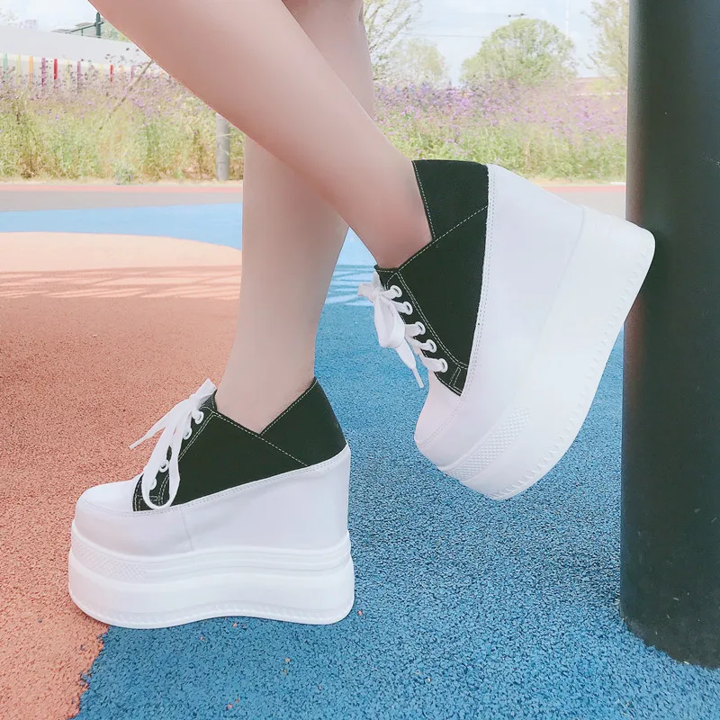 

Women's Flat Platform Shoes 2024 spring Autumn Split Leather Casual Women Shoes Thick Sole Sneakers for Women Platform Shoes13CM