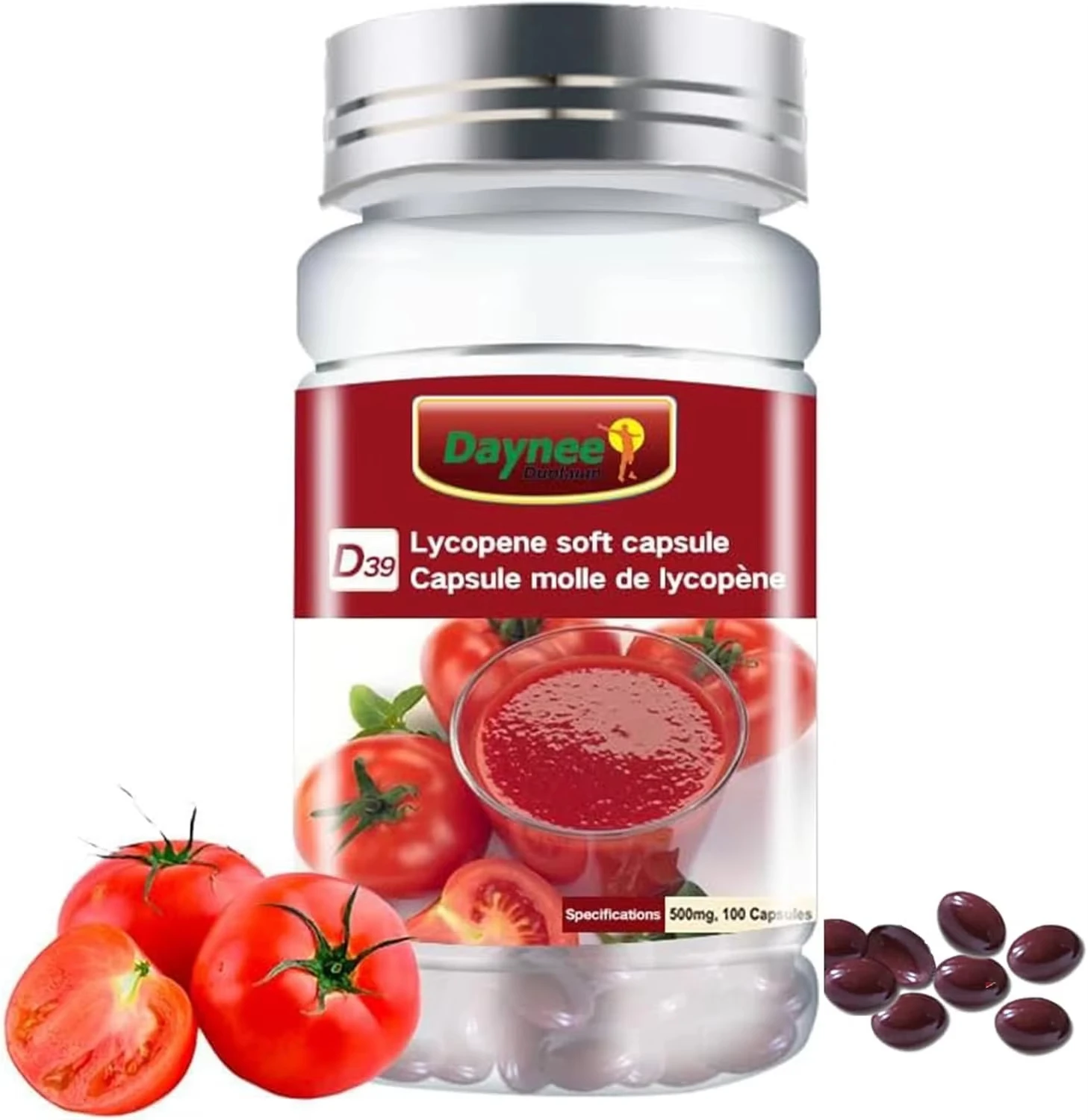 

Lycopene Supplement 100mg - Lycopene Capsules for Men, Natural Tomato Extract Powder - Non-GMO and Gluten Free - 100 Softgels
