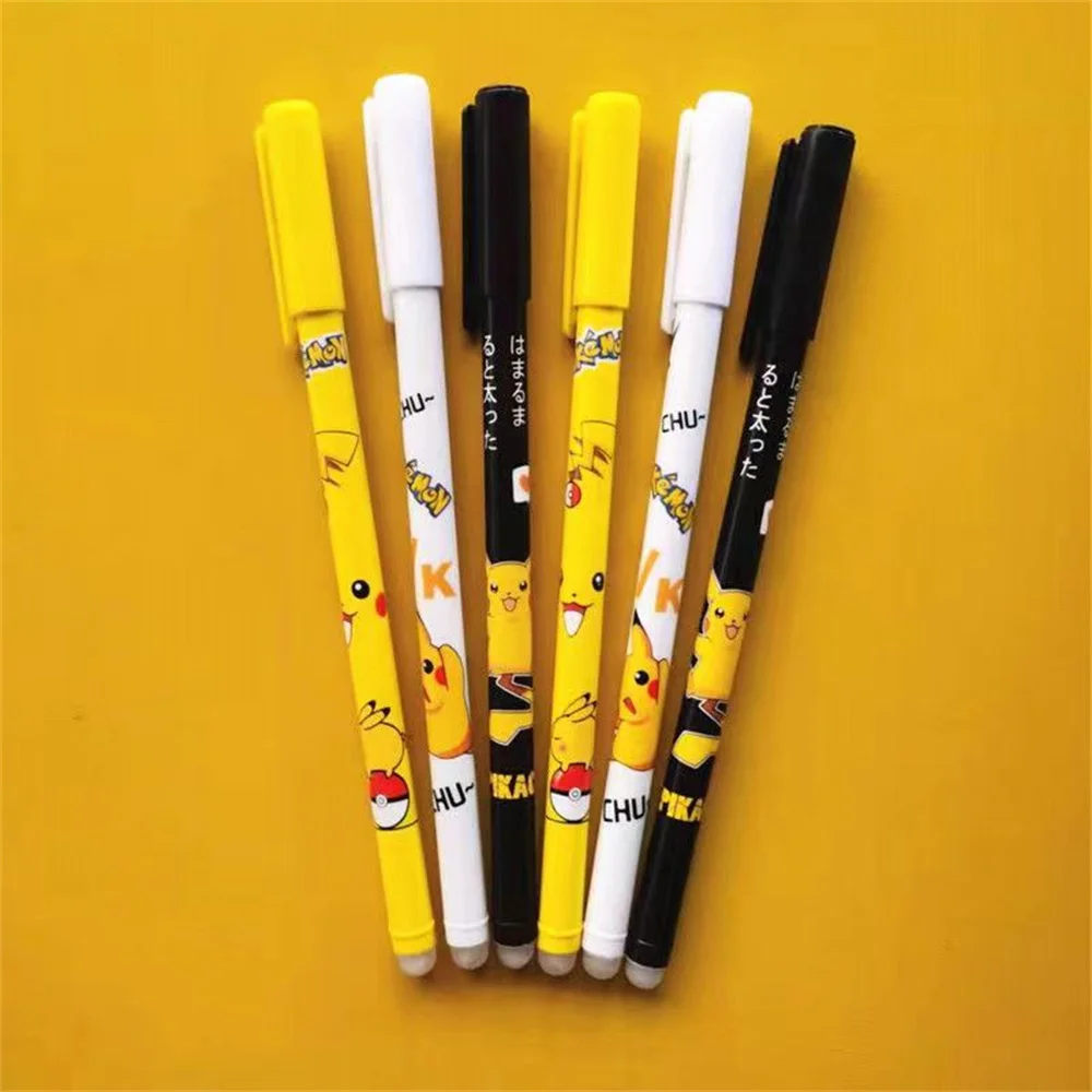 6/12PCS Set Cartoon Gel Pen Erasable Full Needle Tube Cute High-Value Roller Ball Pen School Supplies Office Stationery