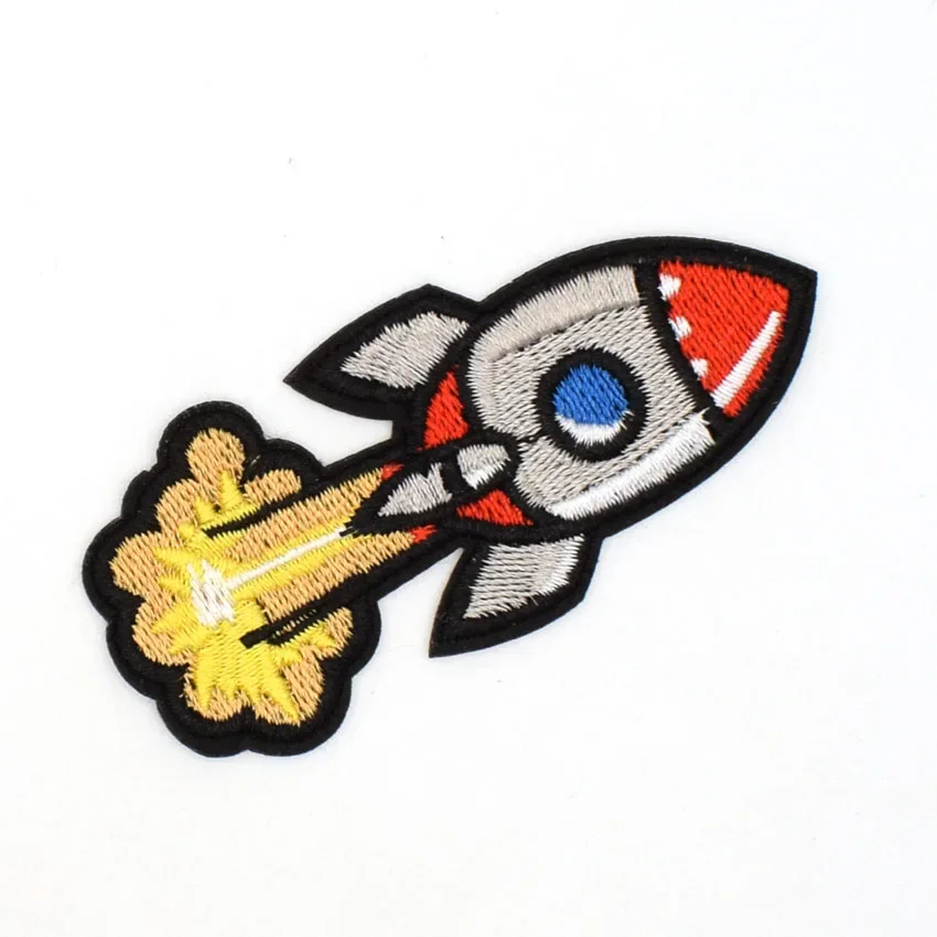 Special Offer Limited 3D Parches Stickers, Rocket Missile Spacecraft Aircraft, Outer Space Applique, Iron on Patch, 2018