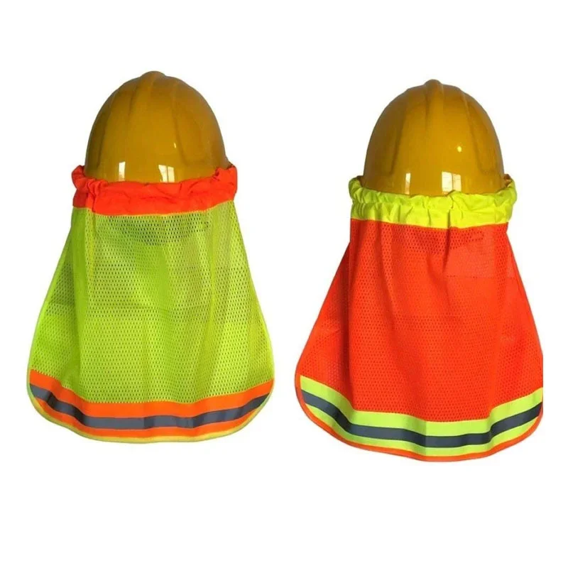 ESCAM-Protector de cuello con rayas reflectantes, sombrero duro de seguridad, gorra, sombrilla, cascos de protección, seguridad en el trabajo