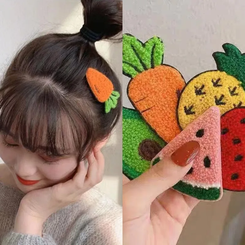 

Cartoon Fruit Hair Clips for Children Strawberry Avocado Carrot Hairpins Girls Creative Hair Ornaments Korean Styling Tools 2025