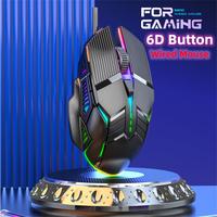 Wired USB Gaming Mouse LED Colorful Luminous Button Wired Mouse 1200/1600/2400/3200 DPI For Desktop PC Computer Laptop Mice