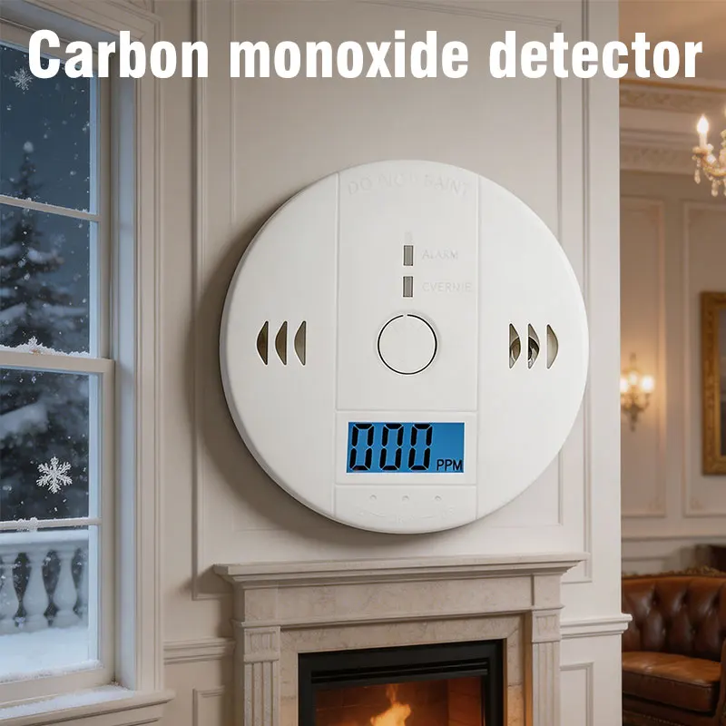 Carbon monoxide alarm CO detector LCD display alarm device household toxic gas leakage detector fire sound and light alarm