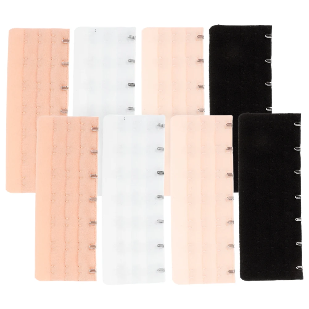 

8Pcs Bra Extender 3 Rows 7 Hooks Corset Extenders Women's Underwear Adjustable Band Extension Hooks Comfortable for Pregnancy