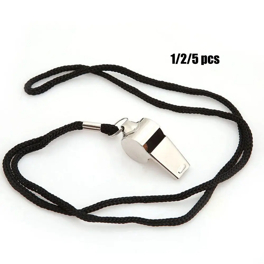 

Баскетбольная вечеринка, тренировочная школа с черной/желтой веревкой, инструмент для черлидинга, металлический свисток, свистки из нержавеющей стали, болельщики